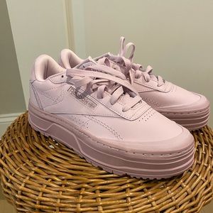 Never Worn: Reebok Club C Double Geo Women's Sneakers - Lavender, Size 8